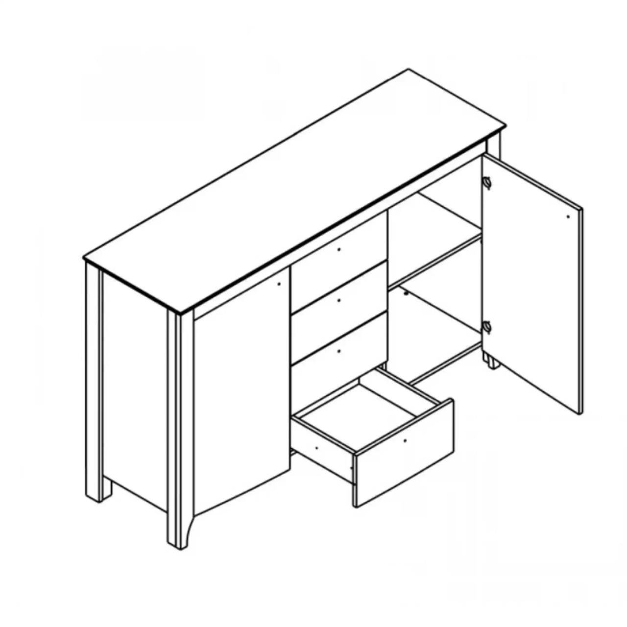 Комод в гостиную Гербор Карина KOM2D4S Нимфея Альба/Дуб Сонома Трюфель (GRB-1123) - фото 3