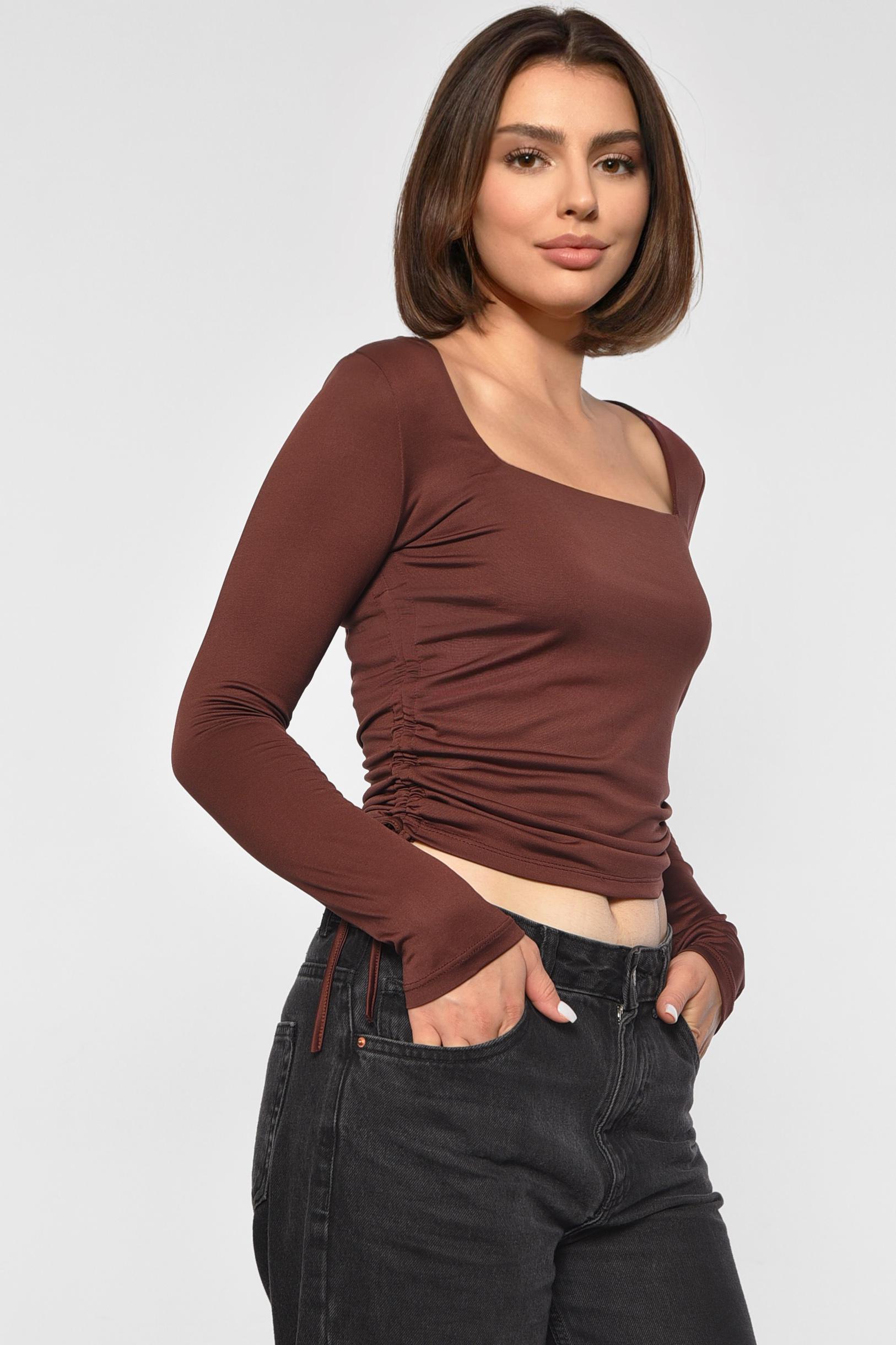Кофта женская M Темно-коричневый (187743) - фото 2