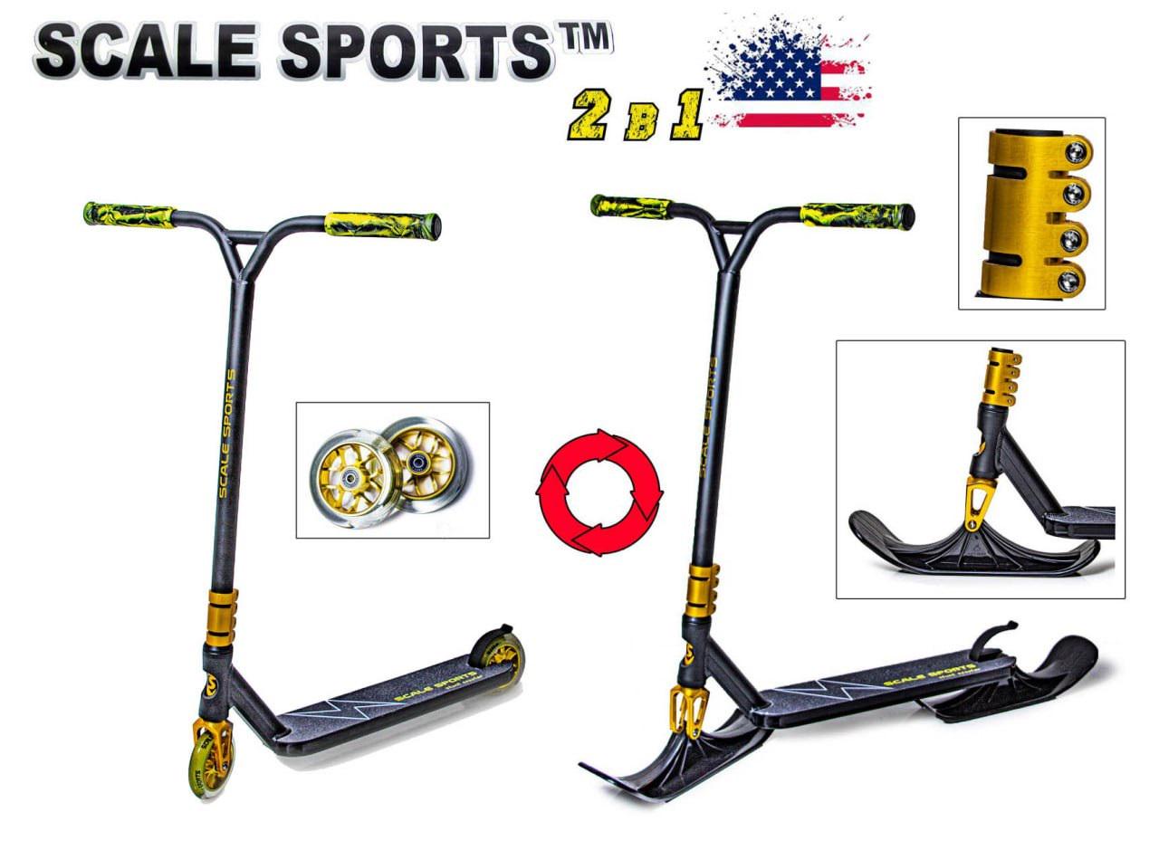 Самокат-снігокат трюковий Scale Sports Adrenaline 2в1 110 мм Gold (1279987873) - фото 2 Самокат-снігокат трюковий Scale Sports Adrenaline 2в1 110 мм Gold (1279987873) - фото 2