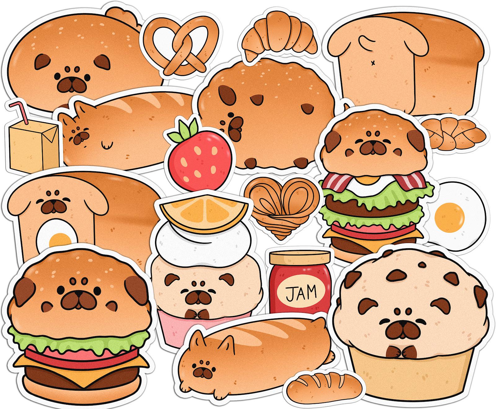 Набор стикеров Lex Altern Мопс виниловые 21 шт. - фото 2 Набор стикеров Lex Altern Мопс виниловые 21 шт. - фото 2