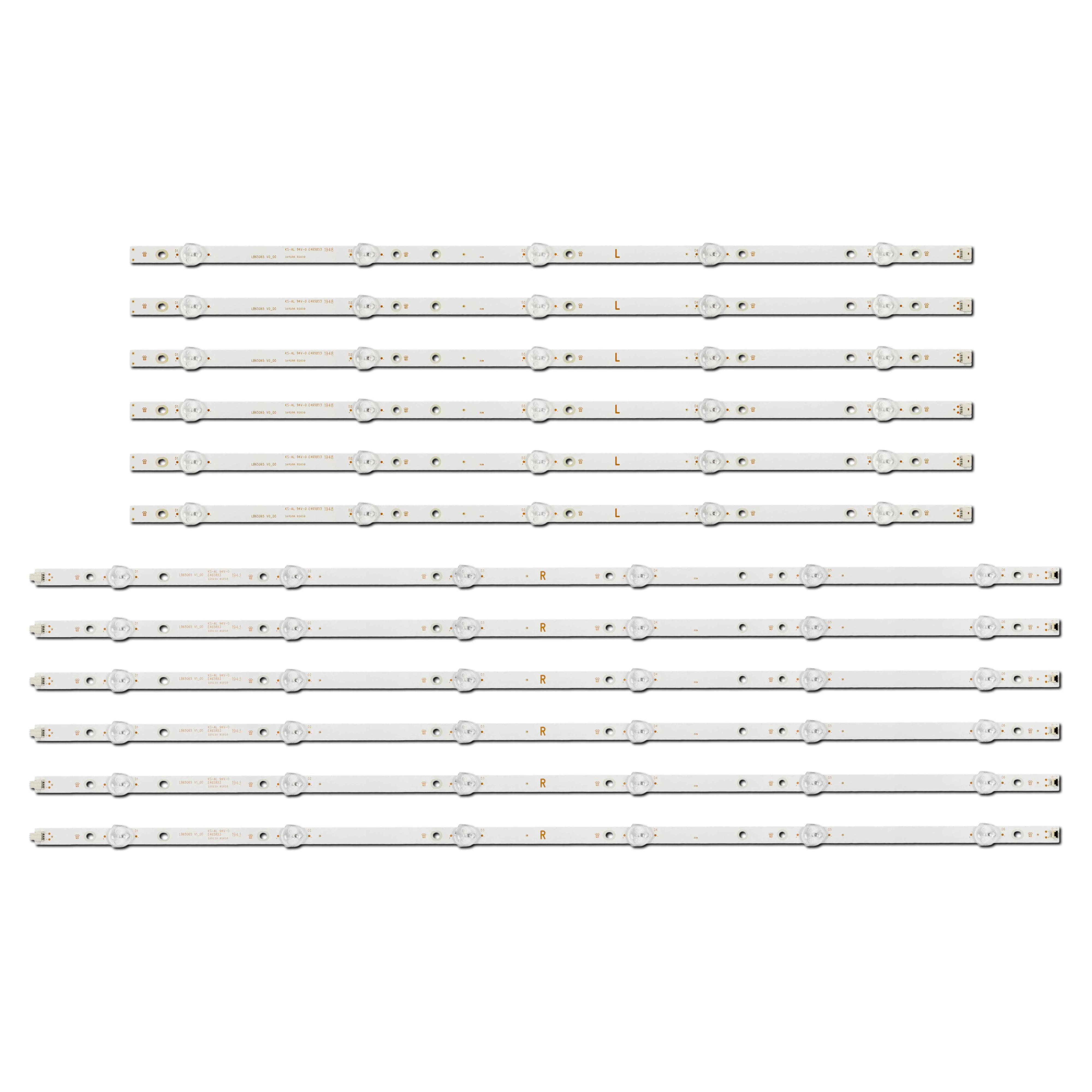 Комплект LED подсветки для TV LB65065 V0_00 LB65065 V1_00 TPT650J1-QUBF90.K 65PUS6554 65PUS6504/12 65" 12 шт. (ART-14079)