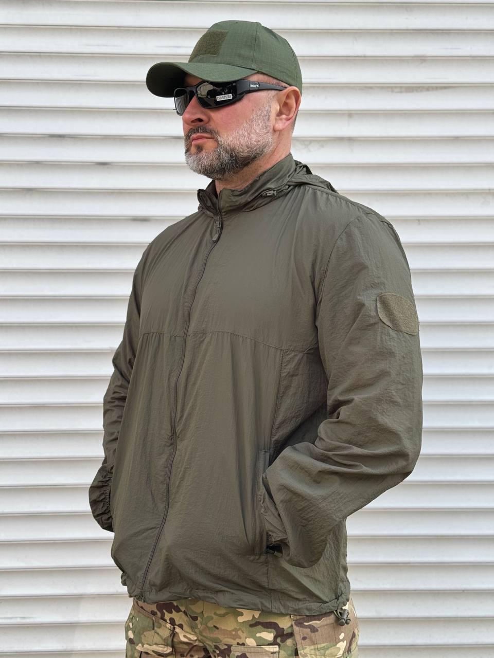 Ветровка легкая летняя 3XL Олива (0908-3XL)