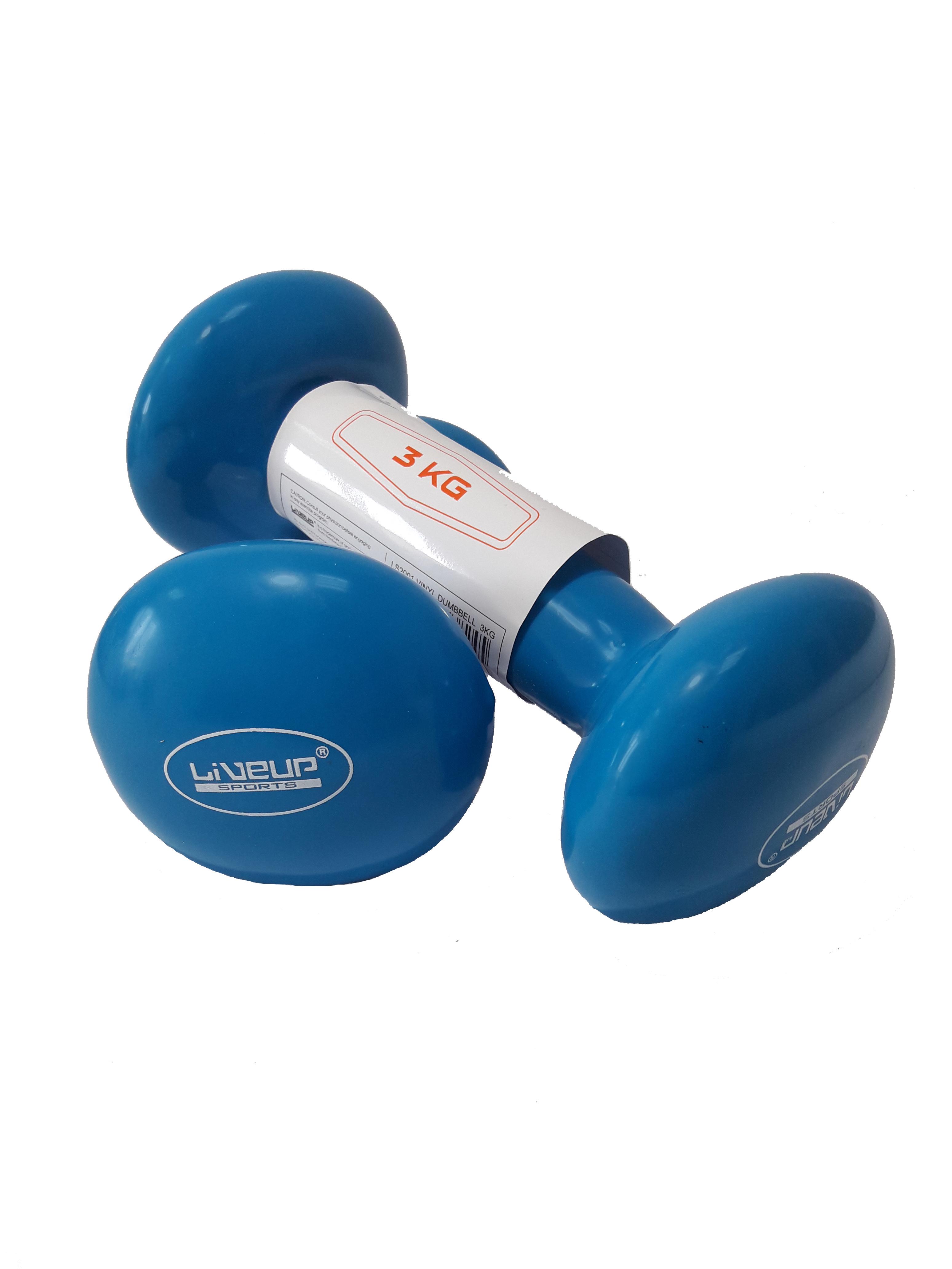 Гантелі вінілові LiveUp VINYL DUMBBELL EGG HEAD 2х3 кг Синій (LS2001-3)