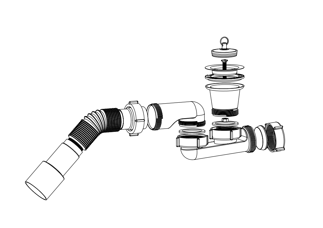 Сифон для душевого поддона Soloplast Д01110 с нержавеющей сеткой/гибким отводом/ревизией (2566009164) - фото 3