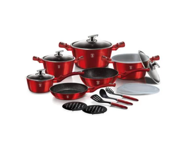 Комплект посуды Berlinger Haus Burgundy Metallic Line BH-7035 18 пр. (131110)