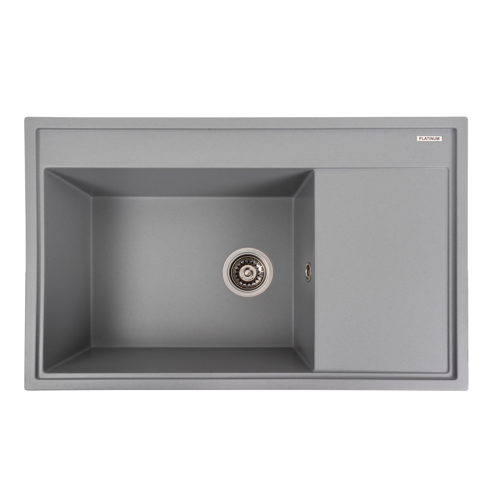 Мойка кухонная Platinum PLS-A40290 прямоугольная гранитная 790x500 мм Серый (224468)