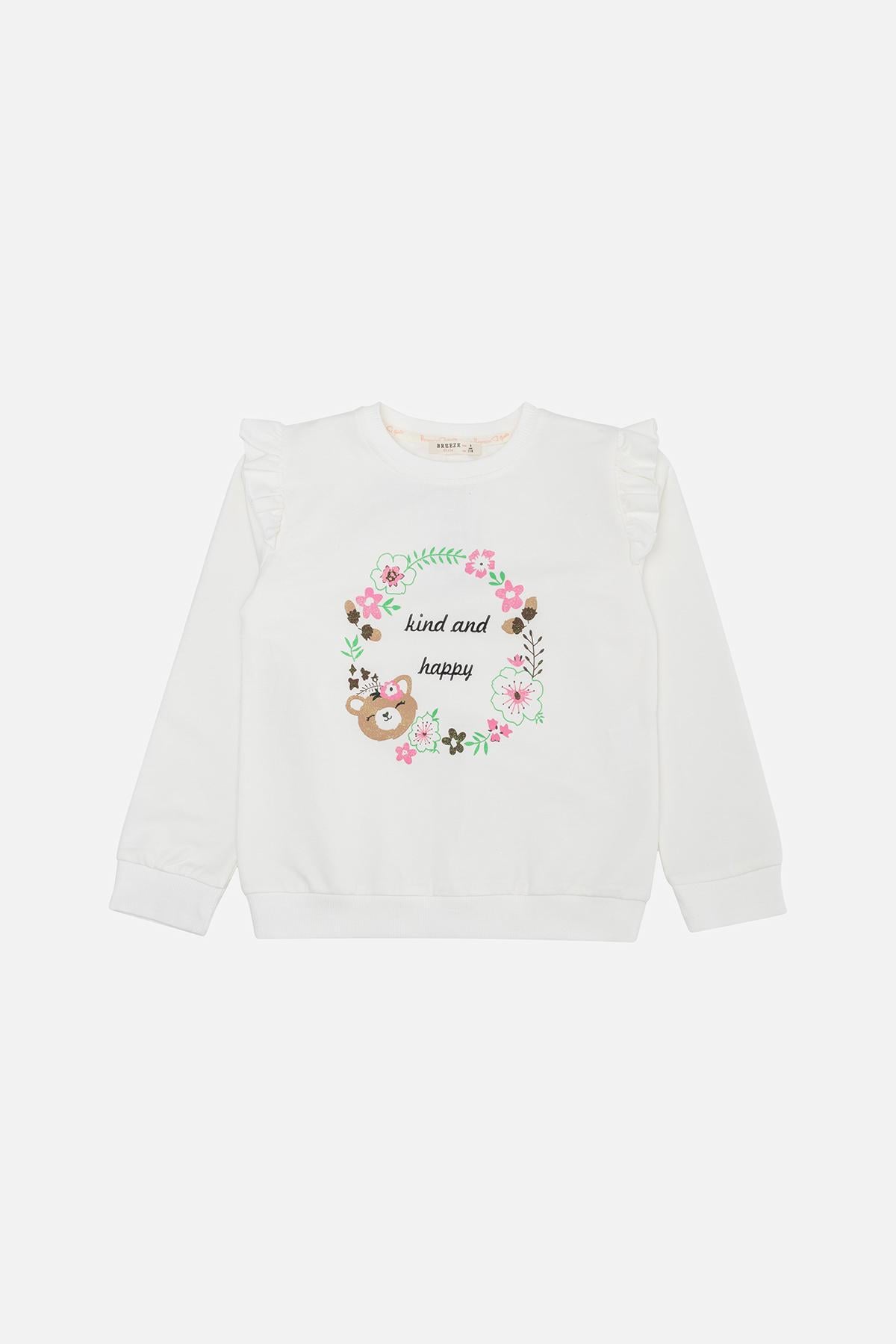 Свитшот для девочки 98 см Молочный (SKT000964528)