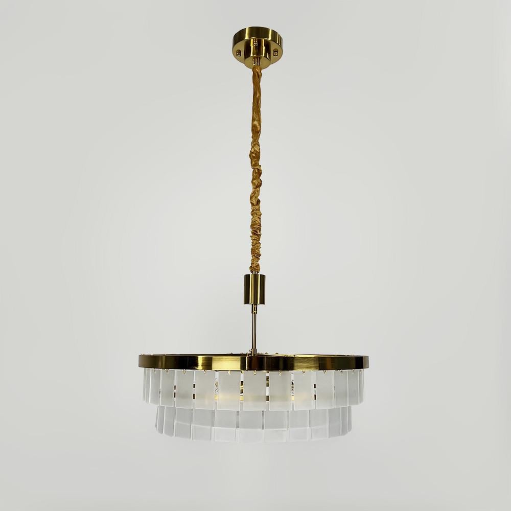 Люстра підвісна з акриловими матовими пластинами Ø 80 см Латунь (MJ221 AB)