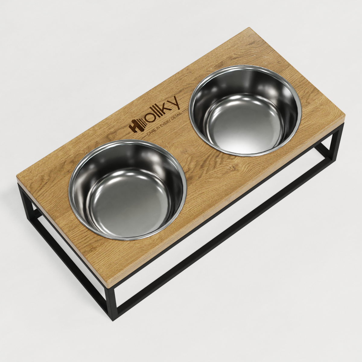 Миски на подставке для средних собак и больших котов Hollky Base M 2х0,95 л (BM-422110-BLNT) - фото 4 Миски на подставке для средних собак и больших котов Hollky Base M 2х0,95 л (BM-422110-BLNT) - фото 4