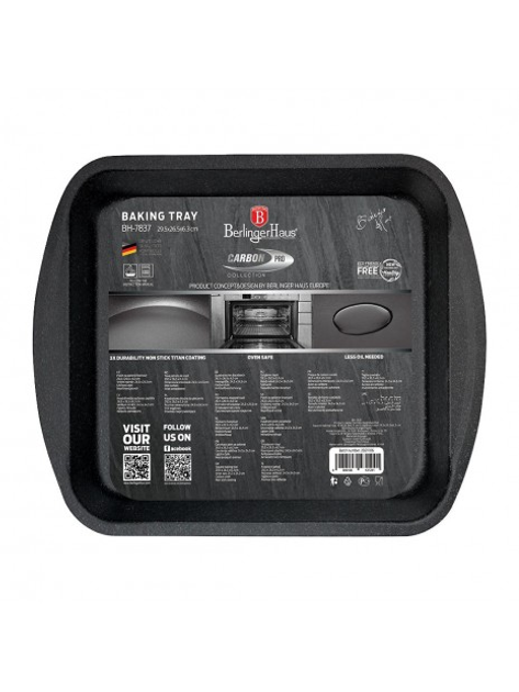 Форма для випічки Berlinger Haus Metallic Line Carbon Pro Edition 29,5х26,5 см (BH-7837) - фото 2 Форма для випічки Berlinger Haus Metallic Line Carbon Pro Edition 29,5х26,5 см (BH-7837) - фото 2