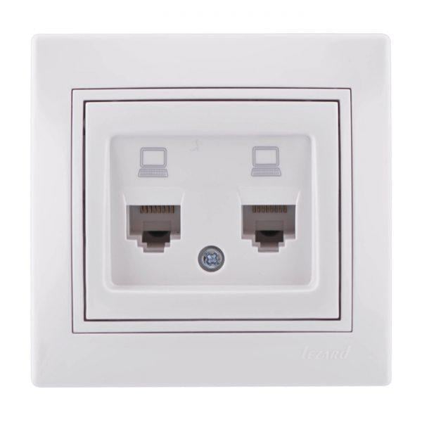 Розетка двойная компьютерная Lezard Mira Белый