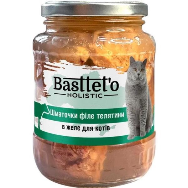 Корм для котів вологий Basttet’o Holistic Шматочки філе телятини в желе 360 г (000021247) - фото 1