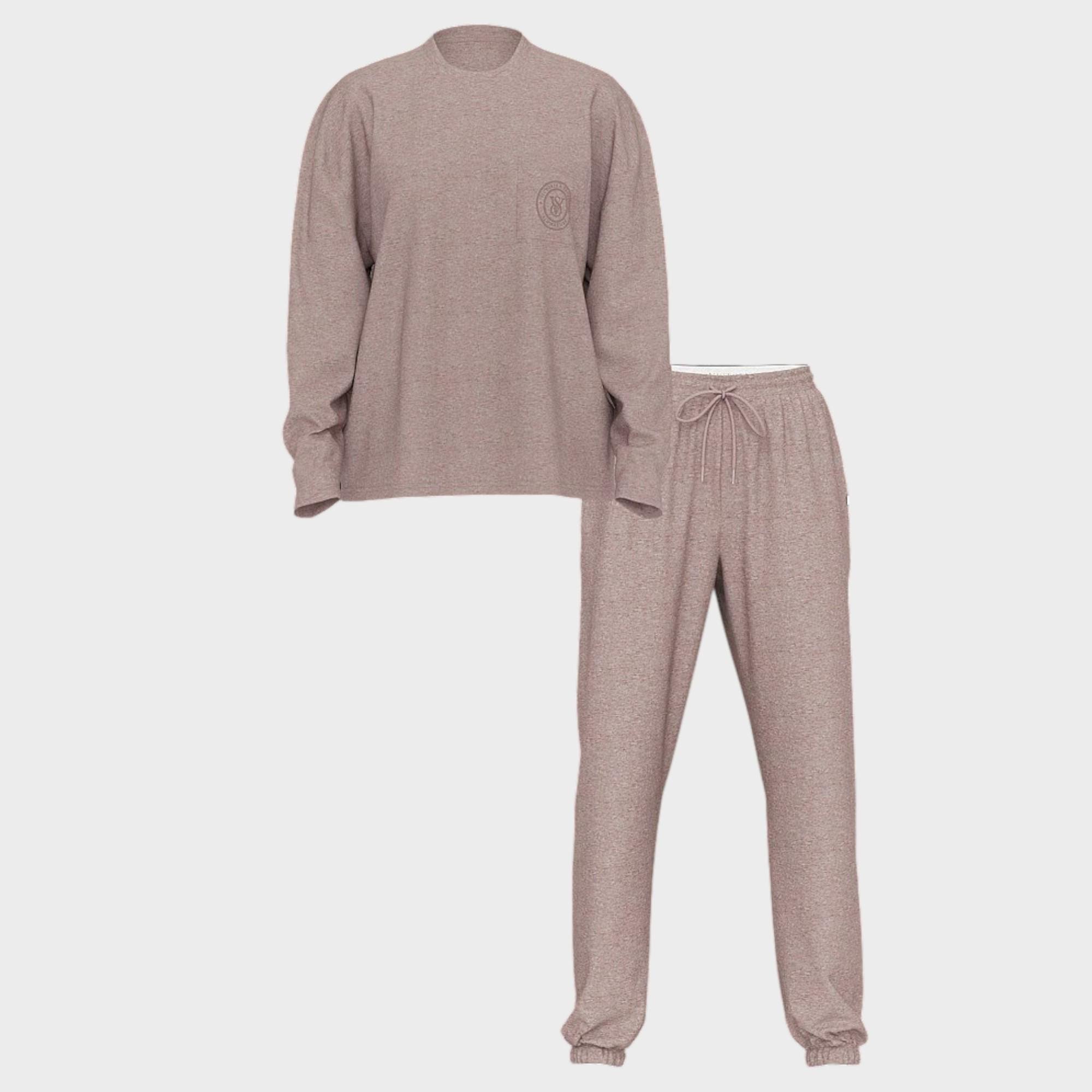 Піжама котонова топ/штани Victoria's Secret 100% Cotton Short Pajama Set Regular М Коричневий (27110978) - фото 4 Піжама котонова топ/штани Victoria's Secret 100% Cotton Short Pajama Set Regular М Коричневий (27110978) - фото 4