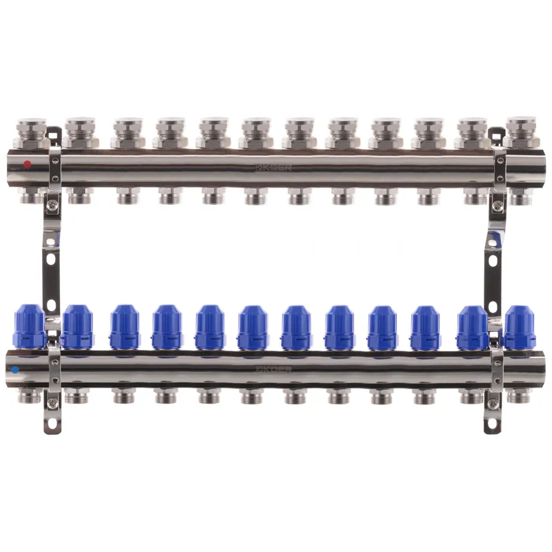 Колекторний блок з термостатичними клапанами KOER KR.1100-12 1"x12 WAYS (KR2638) Колекторний блок з термостатичними клапанами KOER KR.1100-12 1"x12 WAYS (KR2638)