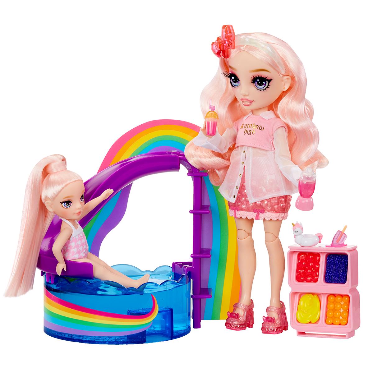 Игровой набор Rainbow High Littles Радужный праздник в бассейне с куклой Блаш 15 см (522249)