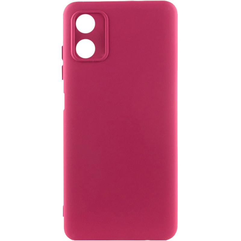 Противоударный чехол TPU GETMAN Liquid Silk Full Camera для Motorola Moto G04 / E14 Бордовый / Marsala