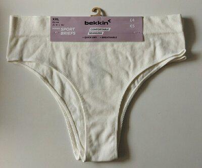 Бріфи жіночі високі Bekkin спортивні безшовні трусики 2 шт. р. 44 Білий