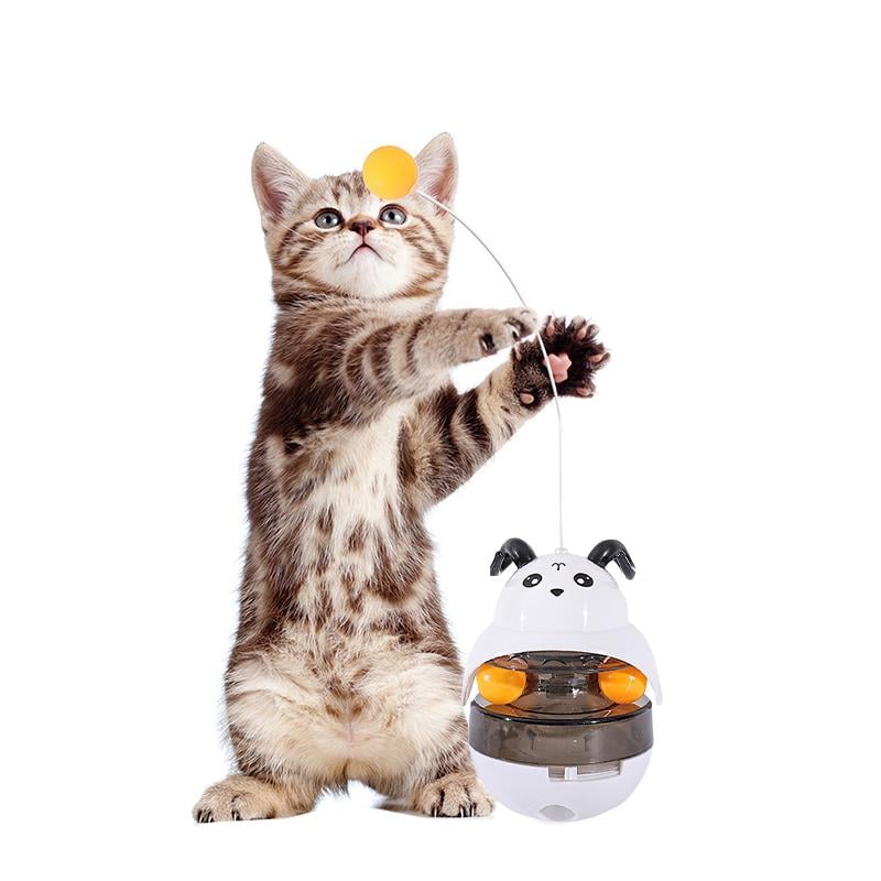 Игрушка неваляшка Барашек для котов с шариками и кормушкой