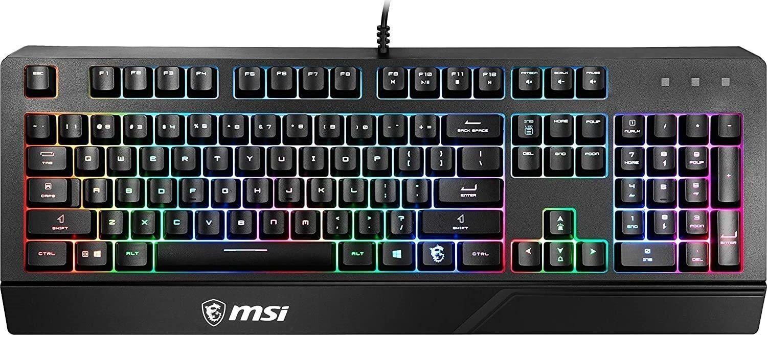 Клавиатура мембранная MSI Vigor GK20 RU 104key USB-A EN/UKR/RU ColorLED Черный