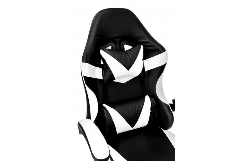 Крісло геймерське Comfort Line Slim Чорний/Білий (SLMBW-124132) - фото 4