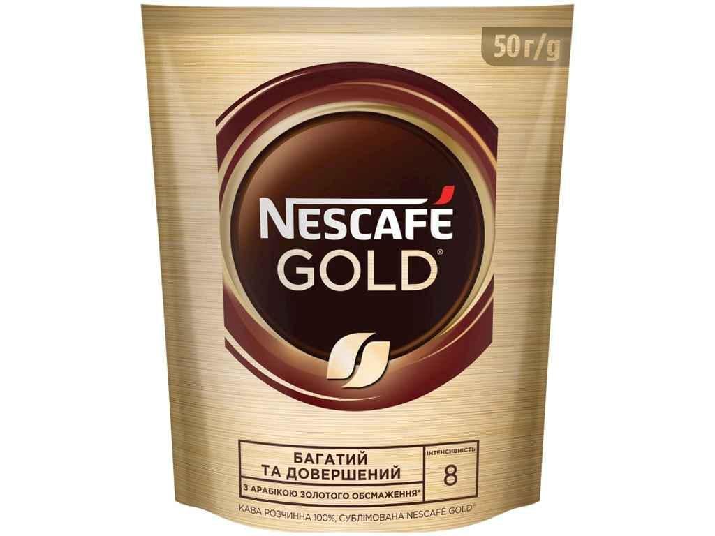 Кофе растворимый Nescafe Gold 100% сублимированный 50 г (974463)