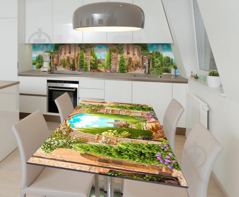 Наклейка 3Д виниловая на стол Zatarga «Итальянское изящество» 650х1200 мм для домов, квартир, столов, кофейн,
