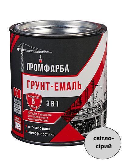 Грунт-эмаль антикоррозионная 3в1 ПРОМКРАСКА 0,8 кг 600 мл Светло-серый (3014750552)