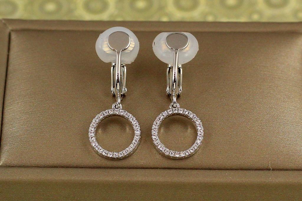 Серьги клипсы Xuping Jewelry обруч 2,9 см Серебристый (27109507)