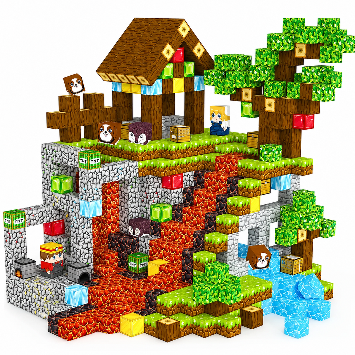 Конструктор магнитный Minecraft Поиск сокровищ 300 шт. (Mk001028.3)