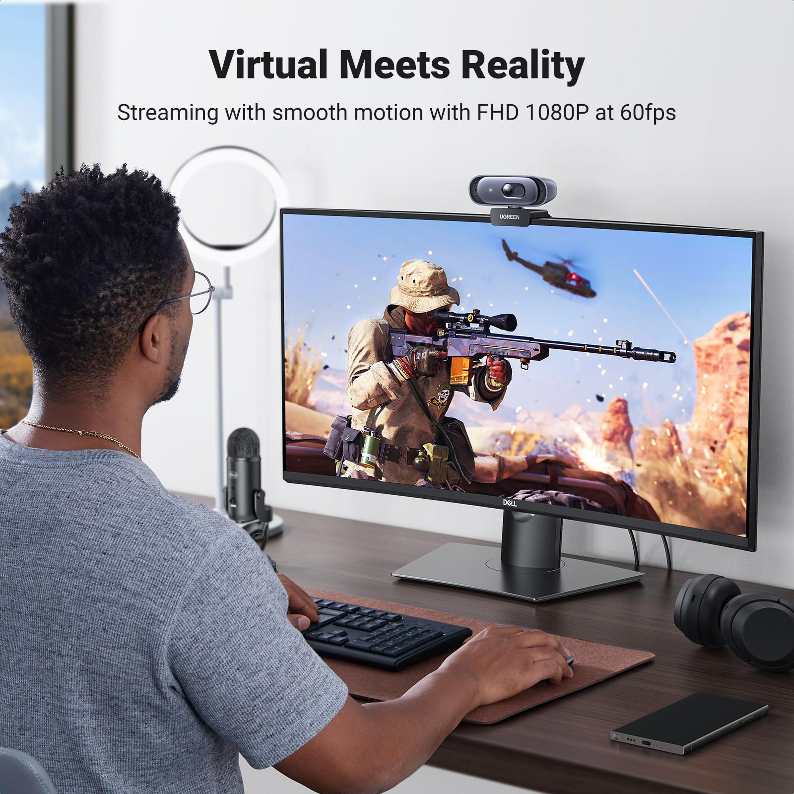 Веб-камера UGREEN 2K 30fps 4 Мп автофокус з двома мікрофонами Чорний (35626) - фото 4 Веб-камера UGREEN 2K 30fps 4 Мп автофокус з двома мікрофонами Чорний (35626) - фото 4