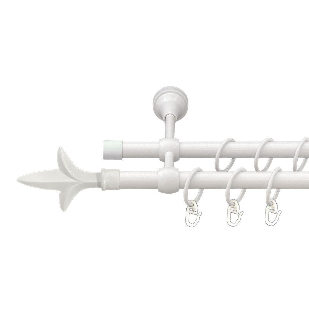 Карниз для штор Orvit Лилия двухрядный гладкий 16/16 мм 200 см Белый (00-00012362)