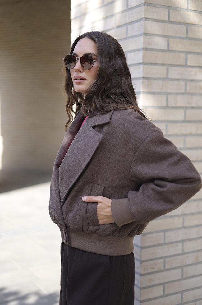 Куртка-бомбер Lipar укорочена вовняна р. 50 Мокко (0567) - фото 3 Куртка-бомбер Lipar укорочена вовняна р. 50 Мокко (0567) - фото 3