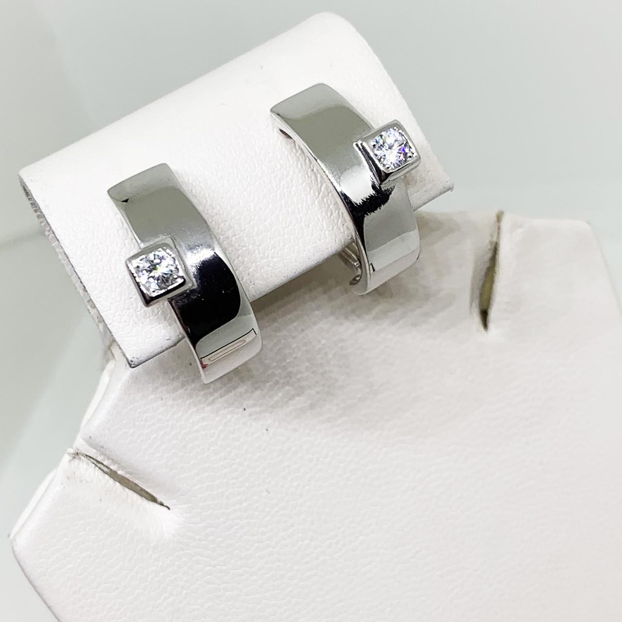 Серьги серебряные с фианитом 2,24 г (1623795078)