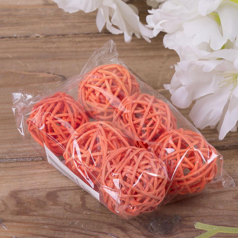 Набор Шарики ротанг 3 см Оранжевый (3037-11)