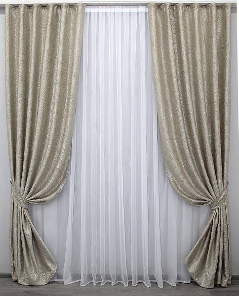 Шторы Жаклин блекаут-софт тканевые 1,5х2,8 м 2 шт. Бежевый (994ш) Шторы Жаклин блекаут-софт тканевые 1,5х2,8 м 2 шт. Бежевый (994ш)