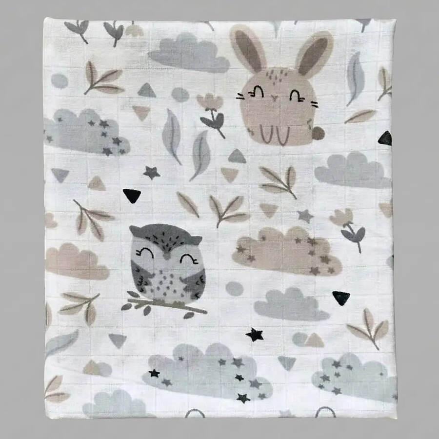 Пелюшка дитяча BST двошарова муслінова 90х80 см Бежевий/Молочний (48eb4f43)