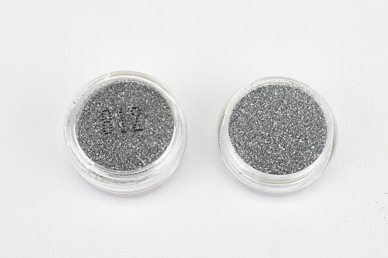 Глітер 812 0,2 мм 1/128 2 мл Сріблястий (078121) - фото 2