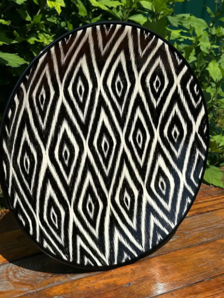 Ляган большая керамическая тарелка ручной работы Черный атлас диаметр 32 см