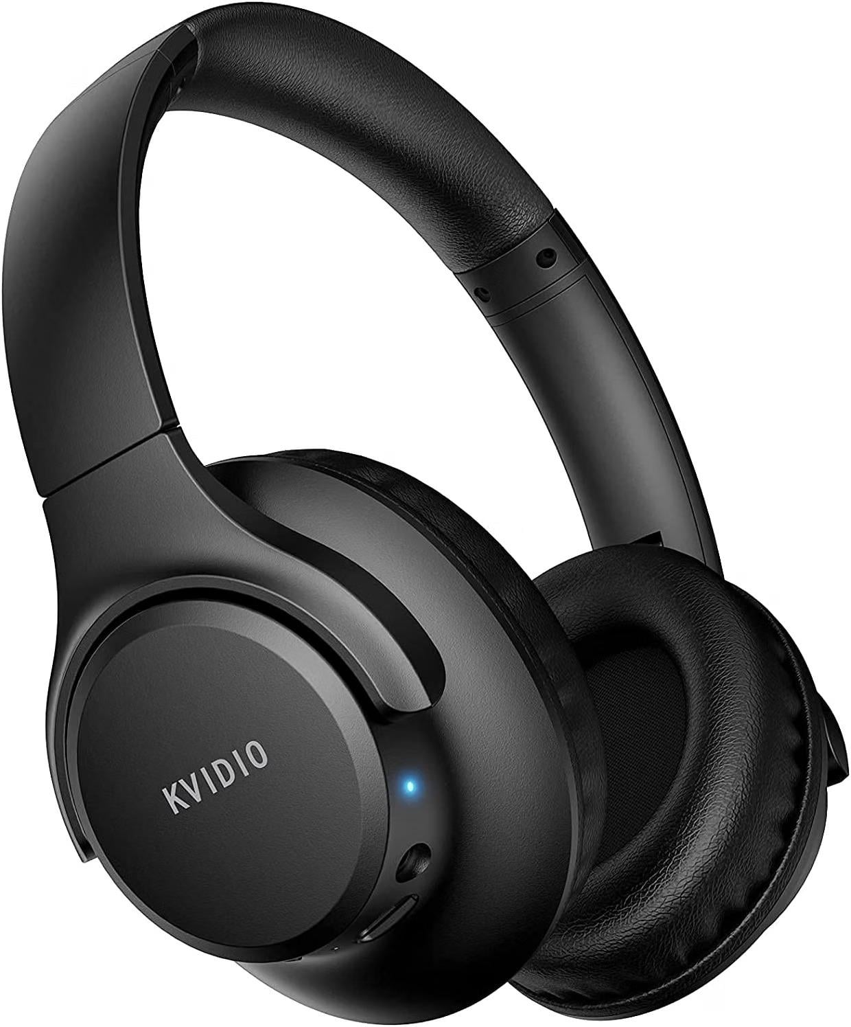 Наушники беспроводные накладные KVIDIO WH201A Over-Ear с микрофоном Bluetooth 6.0 3,5 мм Черный (SKU-506)