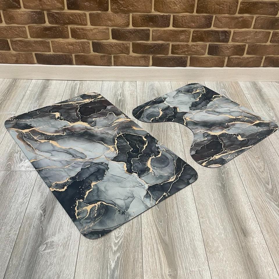 Набор ковриков для ванной/туалета MARMUR 2в1 диатомитовый 80х50/55х50 см Темный (NKD004Dark) - фото 9 Набор ковриков для ванной/туалета MARMUR 2в1 диатомитовый 80х50/55х50 см Темный (NKD004Dark) - фото 9