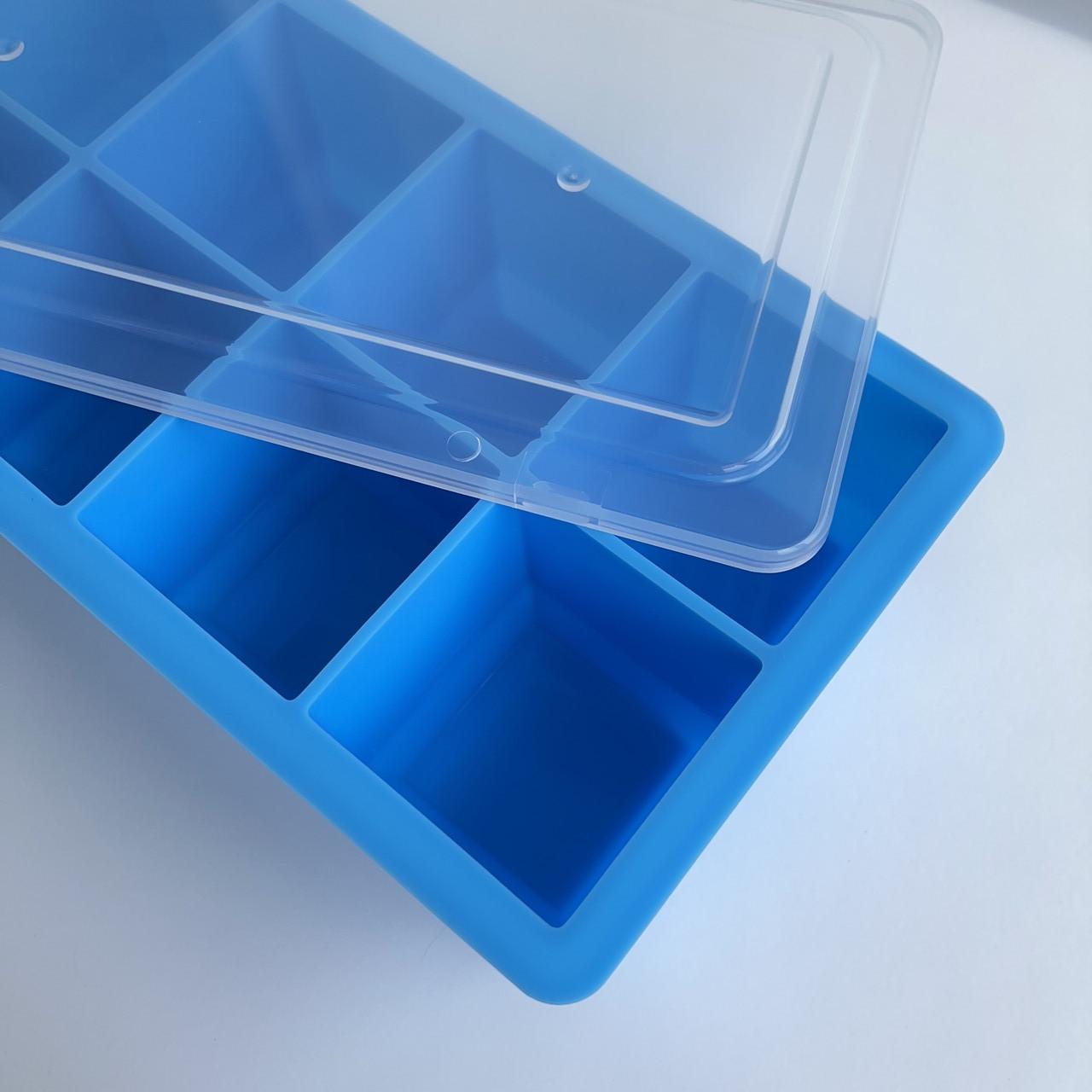 Форма силиконовая для льда Bar House с пластиковой крышкой 8 кубиков 5х5 см - фото 2