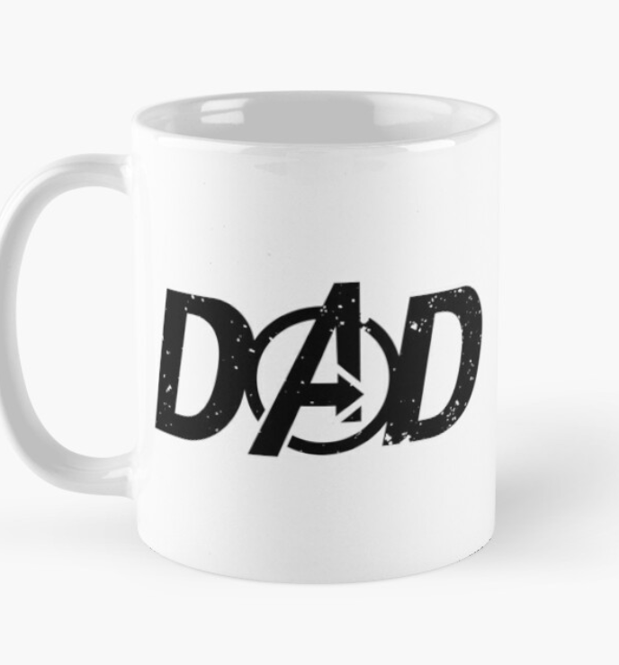 Чашка керамическая с принтом "Dad" для отца 330 мл Белый (ПАПА47Ч)