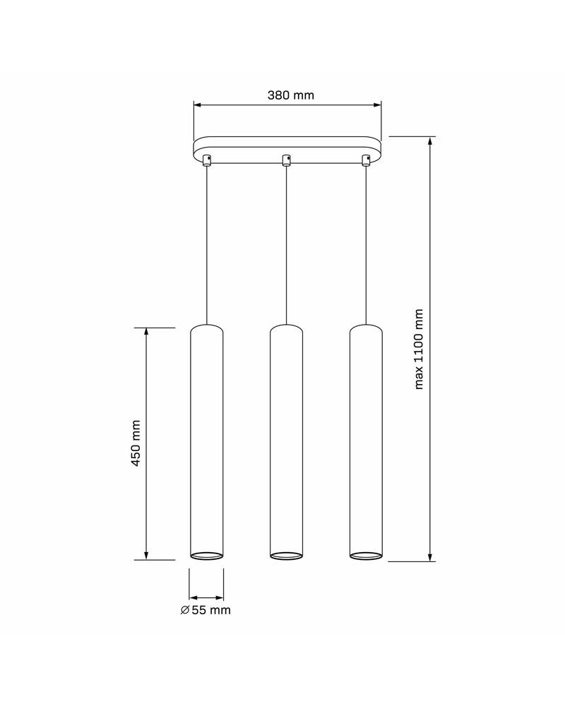 Люстра Polux 326157 Lungomare для установки над столом/барной стойкой GU10 3x10W IP20 Медный (24401922) - фото 2