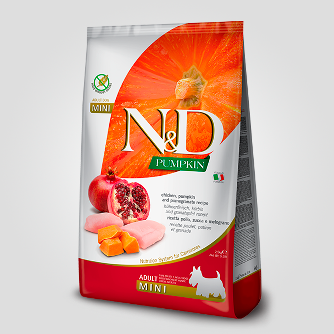 Корм сухой Farmina N&D Grain Free Pumpkin для взрослых собак мелких пород с тыквой курицей и гранатом 2,5 кг (20504067)