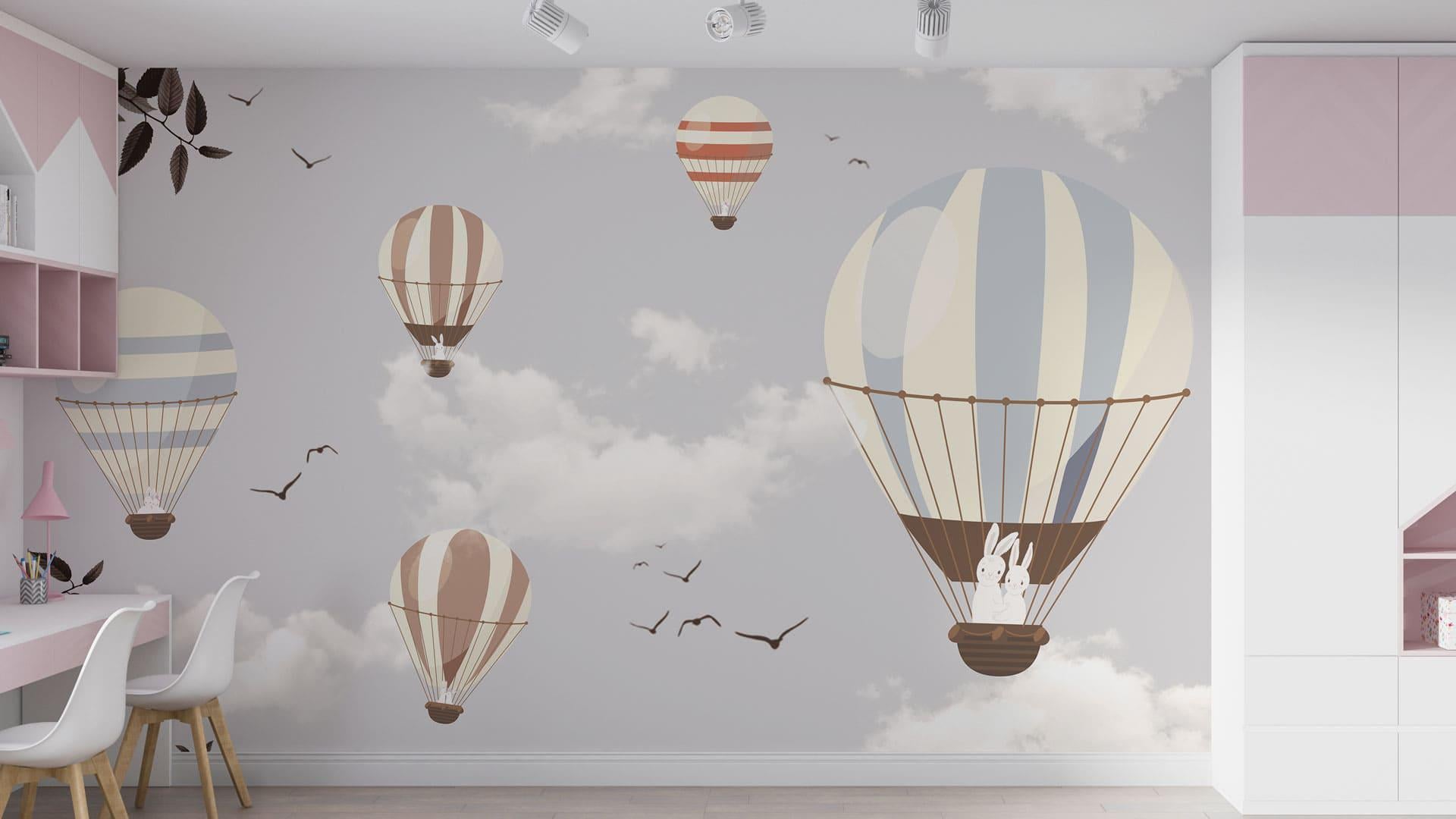 Фотообои флизелиновые Styleo Print-walls Кролики в небе 0865 400х250 см (Pw-0865/4)