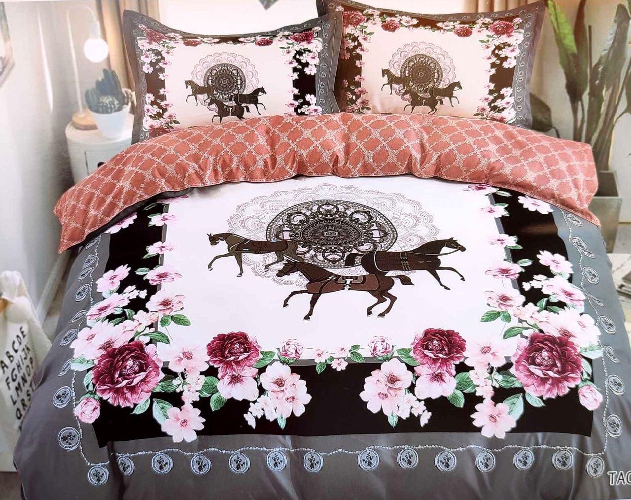 Комплект постельного белья Laura Grand евро Кони (25336)