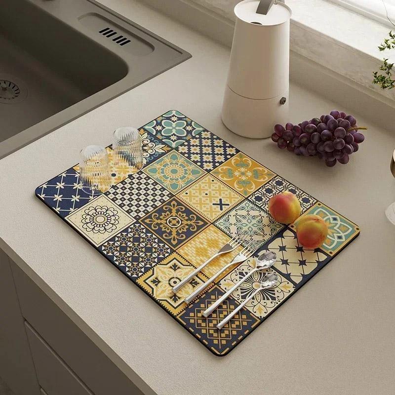 Килимок для сушіння посуду Kitchen Drying Mat протиковзкий 40x50 см (230-15-2222)