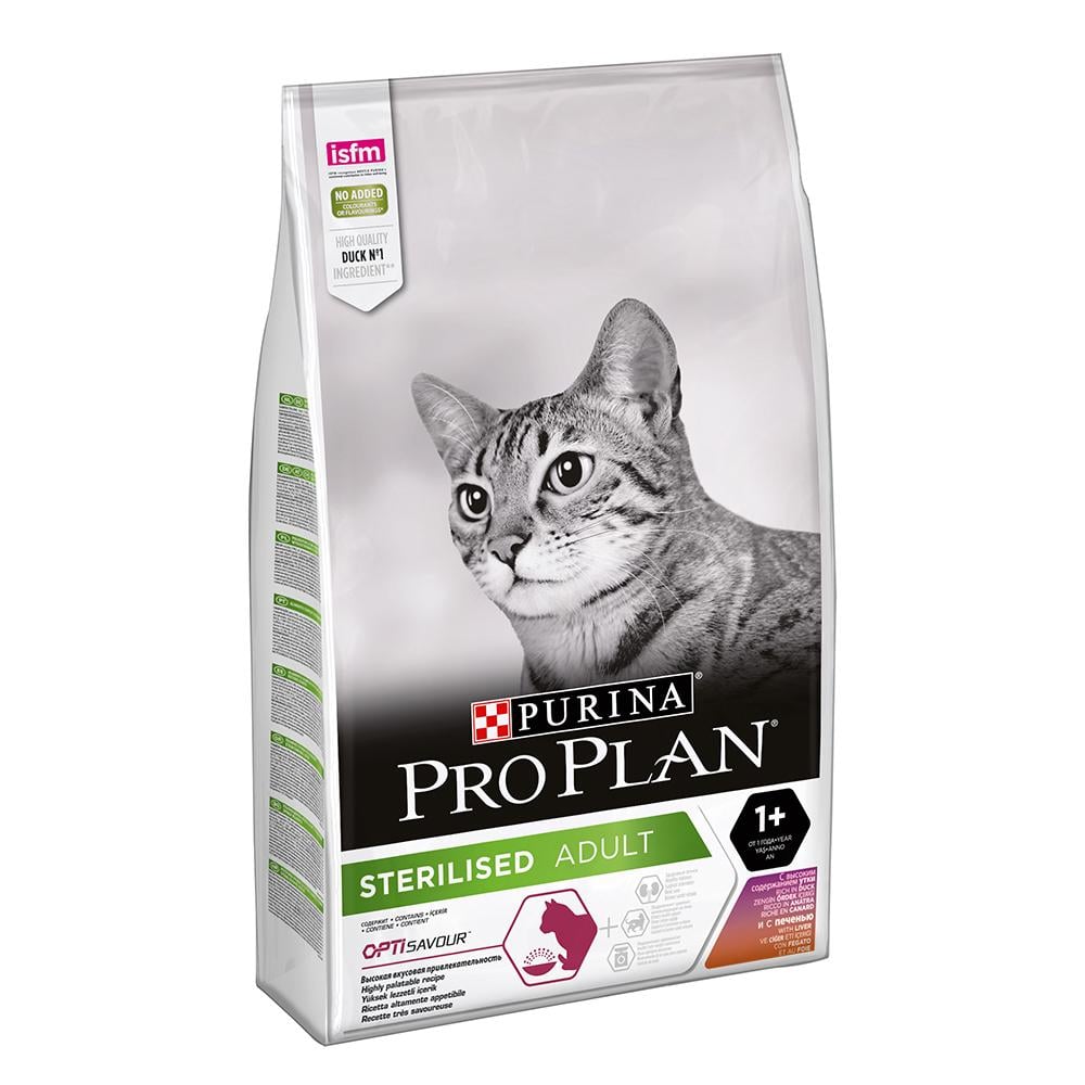 Сухой корм для котов Purina Pro Plan Sterilised Duck & Liver - 10 кг