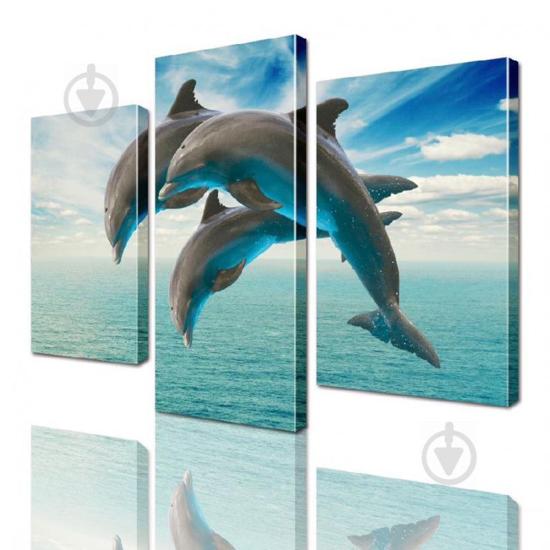 Модульная картина Дельфины ADJ0098 размер 150 х 180 см