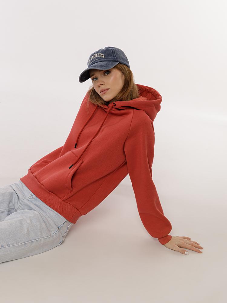 Худі жіноче ЦБ-00223880 р. 42 Теракотовий (SKT000918529) - фото 2